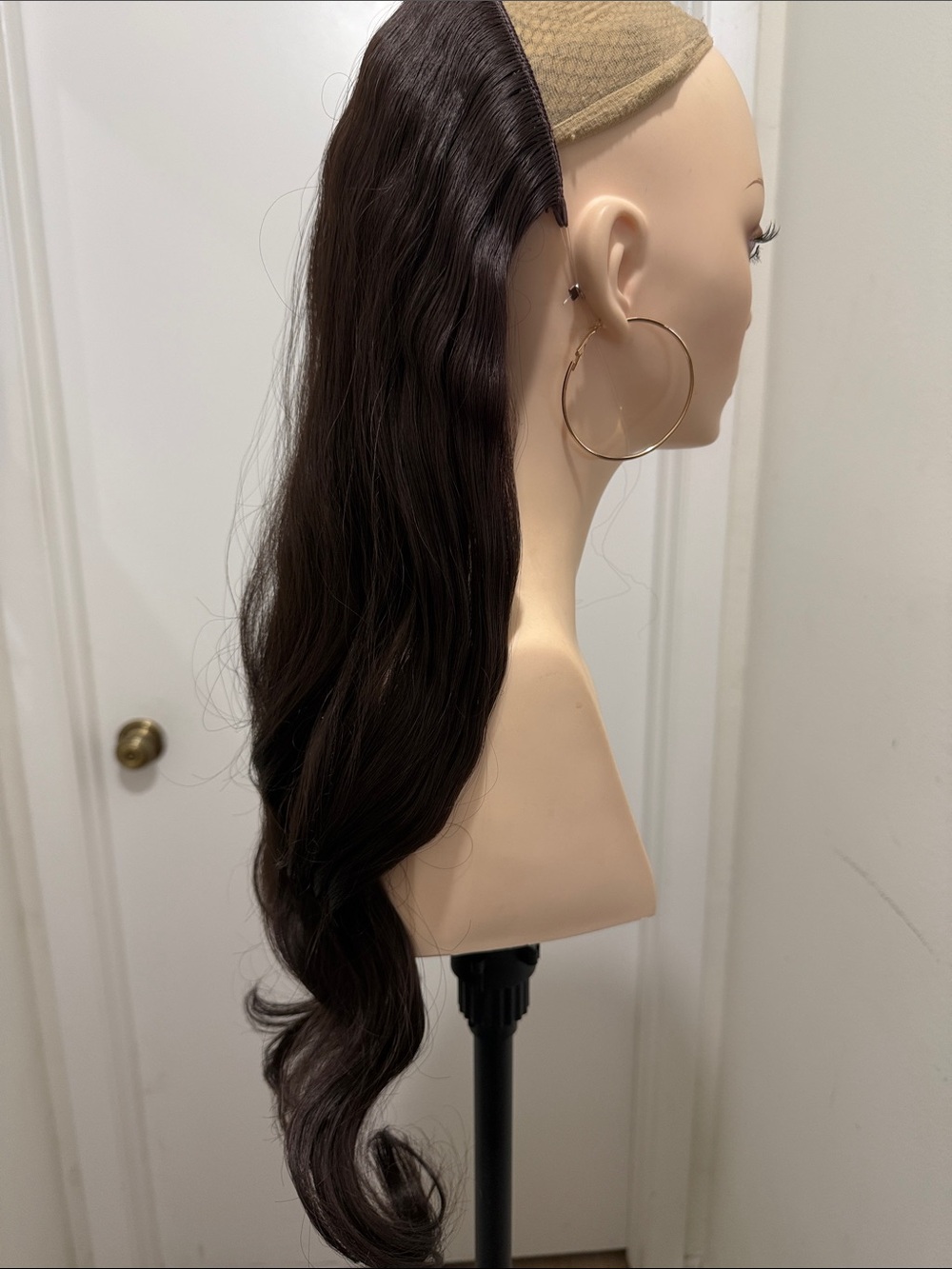HAIR, 25” Halo/Clip In Wavy/Straight Extension, Dark Brown